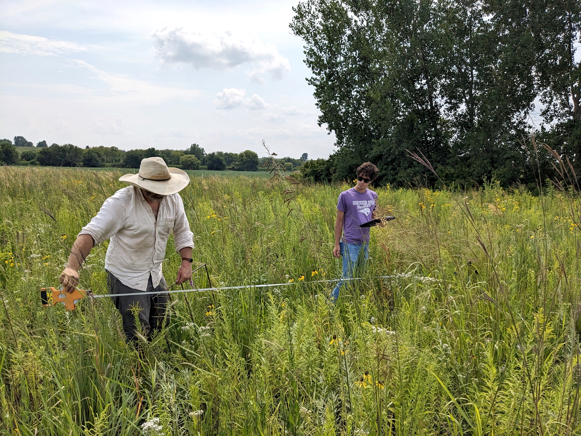 Justin and Lucas in research plots at the TPC